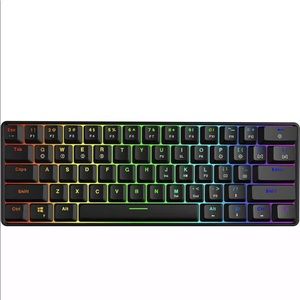 Skyloong Optical Red Switch Keyboard Black Case 61 Keys USB Gaming